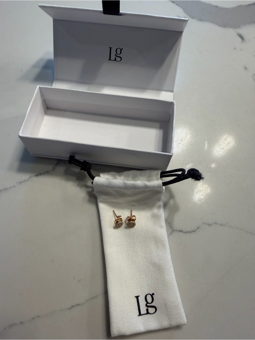 Lisa Gozlan 14kt and diamond happy face studs. Brand new. - Picture 5 of 6